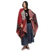 ANEKKE Poncho c/ Franjas para Senhora Bordô / Bege | Ref. 280.41284-032