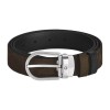 Cinto MONTBLANC Camurça Ferradura Reversível 30mm Castanho/Preto | Ref. 238.220977
