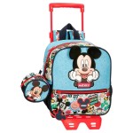 Mochila Pré-Escolar Adap. 25cm c/ Carro Mickey BE COOL Azul | Ref. 186.27820T1
