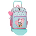 Mochila Escolar Adap. 38cm c/ Carro Minnie MY HAPPY PLACE Azul/Rosa | Ref. 186.27923T1