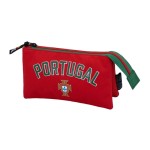 Estojo Escolar Triplo PORTUGAL FPF Vermelho/Verde | Ref. 254.FPF61021