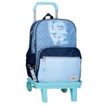 Mochila Escolar 40cm 2C c/ Carro PEPE JEANS Noni Denim Azul Claro | Ref. 186.68222T2
