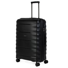 Jaslen Mala/Trolley de Viagem Médio 66cm 4 Rodas Spinner DUBLIN Preto - Ref. 237.16100004B