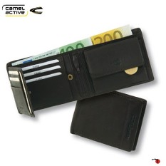 Camel Active Carteira Porta-Notas Tradicional Completo c/ P. Moedas Manila (Preto)