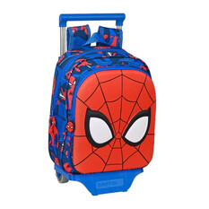 Mochila Infantil 33cm c/ Carro 3D Spiderman GREAT POWER Azul | Ref. 248.612243020