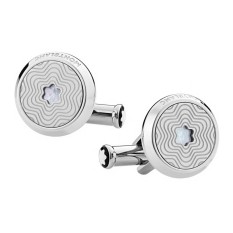 Botões de Punho Montblanc Star Pattern and Mother-of-Pearl Prata | Ref. 238.123808