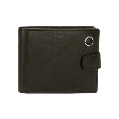 Carteira Horizontal c/ Porta Moedas e Presilha Pepe Jeans Badge Preta | Ref. 186.7373331