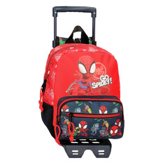 Mochila Pré-Escolar Adap. 28cm c/ Carro Spiderman GO SPIDEY Vermelha | Ref. 186.24821T1