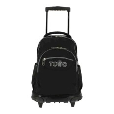 Mochila Escolar Compacta c/ Rodas Renglones Totto Preta | Ref. 330.MA03ECO006N01