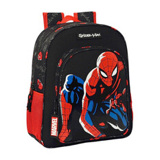Mochila Escolar Júnior Adap. 38cm Spiderman HERO Preta | Ref. 248.612343640