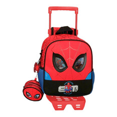 Mochila Pré-Escolar Adap. 25cm c/ Carro Spiderman PROTECTOR Vermelha | Ref. 186.28320T1