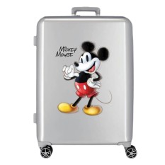 Mala de Viagem / Trolley Grande 70cm 4R Exp. Disney 100 JOYFUL Mickey Prateada | Ref. 186.3649421