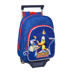 Mochila Infantil Adap. 34cm c/ Carro Sonic LET’S ROLL Azul | Ref. 248.612396020