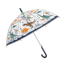 Guarda-Chuvas Comprido Infantil Aut. 45/8 74cm Dinossauros Transparente | Ref. 319.15630