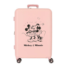 Mala de Viagem / Trolley Médio 70cm 4R Mickey & Minnie Kisses Nude | Ref. 186.3739428