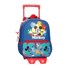 Mochila Pré-Escolar 28cm c/ Carro MICKEY Peek a Boo Azul Marinho | Ref. 186.42221T1