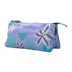 Estojo Escolar Triplo Leaves Tablero TOTTO 4QC Roxo | Ref. 330.AC52ECO01224QC