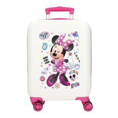 Mala de Cabine / Trolley 50cm 4 Rodas MINNIE Party Branca | Ref. 186.4751341