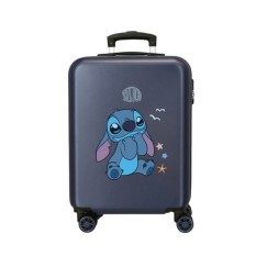 Mala de Cabine / Trolley 55cm 4 Rodas STITCH Excited Azul Escuro | Ref. 186.4371142