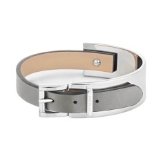 Bracelete de Pele Ajustável MONTBLANC Wrap Me Cinzenta | Ref. 238.131008