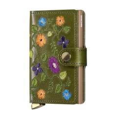 Carteira SECRID Miniwallet Stitch Floral Olive | Ref. 297.MST-FO