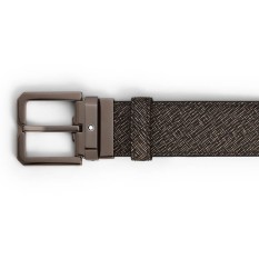 Cinto de Couro Saffiano MONTBLANC Fivela Retangular 35mm Castanho | Ref. 238.199097