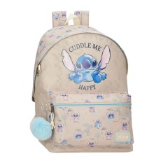 Mochila Escolar Adap. 44Cm STITCH Cuddle Me Happy Bege | Ref. 186.31125D1