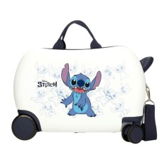 Mala de Viagem Infantil ABS 4 Rodas Easyjet STITCH Happy Branca | Ref. 186.4381042