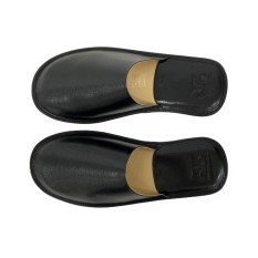 Chinelos de Quarto em Pele N.º 47 JOSEPH LOUIS 9024 Preto | Ref. 324.9024P47