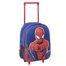 Mochila Infantil 31cm c/ Rodas SPIDERMAN 3D 2100005117 Azul | Ref. 299.2100005117