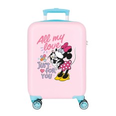 Mala de Cabine / Trolley 50cm 4R MINNIE All My Love Rosa Pastel | Ref. 186.4771349
