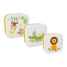 Conjunto de Caixas de Lanche I-DRINK Animais Amarelo, Cor: Animais