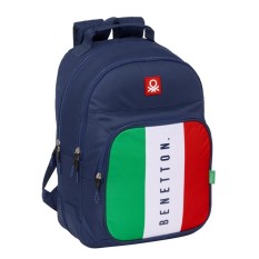 Mochila Escolar Adap. 42Cm 2C BENETTON Flag Azul Marinho, Tipo de Mochila: Escolar, Tamanho: 42cm, Cor: Azul Marinho