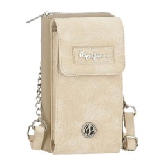 Carteira Bolsa e Porta Telemóvel PEPE JEANS Jana Bege | Ref. 186.7145341