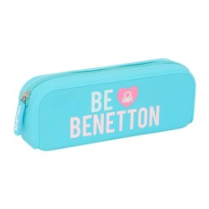 Estojo Escolar Quadrado Silicone BENETTON Unique Azul/Rosa | Ref. 248.812552886