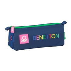 Estojo Escolar Rectangular BENETTON Damero Azul Marinho | Ref. 248.812550742