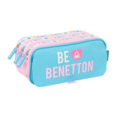 Estojo Escolar Triplo Big BENETTON Unique Azul/Rosa | Ref. 248.812552710