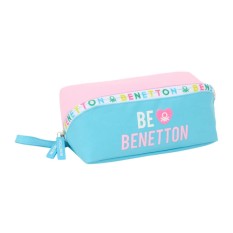 Estojo Escolar Quadrado Grande BENETTON Unique Azul/Rosa | Ref. 248.812552050