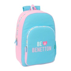 Mochila Escolar Adap. 46Cm BENETTON Unique Azul/Rosa | Ref. 248.612552876