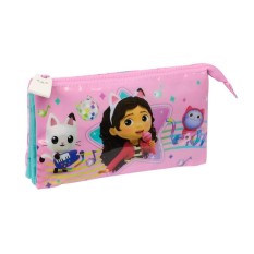 Estojo Escolar Triplo GABBY’S Dollhouse “Party” Rosa | Ref. 248.812427744