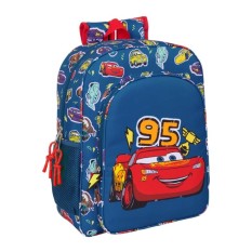 Mochila Escolar Júnior Adap. 38Cm CARS Racing Azul Marinho | Ref. 248.612511640