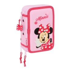 Estojo Escolar Triplo 37 Peças MINNIE Naive Rosa Claro | Ref. 248.412512857