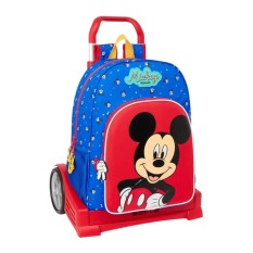 Mochila 42Cm c/ Carro Evolution MICKEY Good Day Azul | Ref. 248.612514860