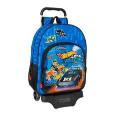 Mochila Escolar Adap. 42Cm c/ Carro HOT WHEELS Let's Race Azul | Ref. 248.612538313