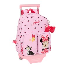 Mochila Infantil 34Cm c/ Carro MINNIE Naive Rosa Claro, Tipo de Mochila: Infantil c/ Carro, Tamanho: 34cm, Cor: Rosa Claro