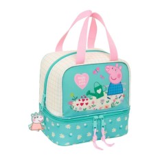 Lancheira com Base Térmica PEPPA PIG Pretty Flowers Turquesa | Ref. 248.812390040
