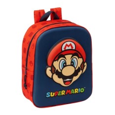 Mochila de Criança 27Cm SUPER MARIO 3D Azul/Vermelho | Ref. 248.622477011