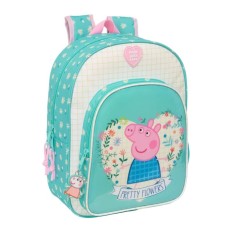 Mochila Infantil Adap. 34Cm PEPPA PIG Pretty Flowers Turquesa | Ref. 248.612390185