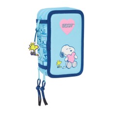 Estojo Escolar Triplo 37 Peças SNOOPY Love Azul | Ref. 248.412539857
