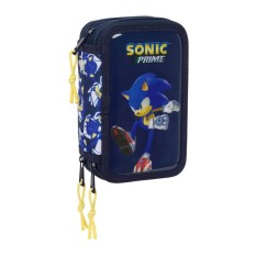 Estojo Escolar Triplo 37 Peças SONIC City Azul Marinho | Ref. 248.412595857